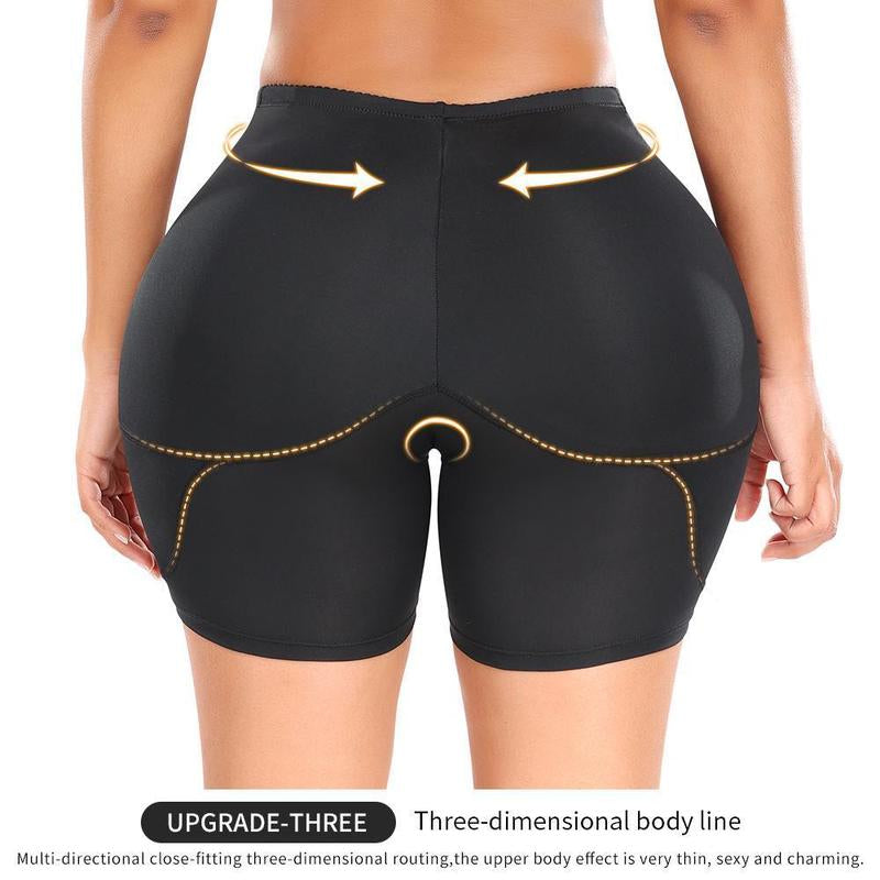 Women Hip Padded Booty Lifter Shapewear Thicker Enhancer Removable 4 Pads Control Panty for Bigger Butt Laced Trim