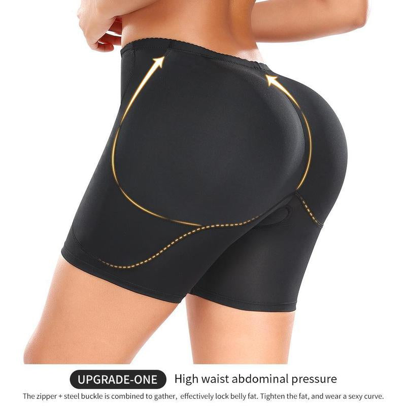 Women Hip Padded Booty Lifter Shapewear Thicker Enhancer Removable 4 Pads Control Panty for Bigger Butt Laced Trim