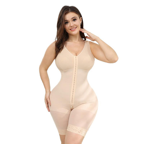 Curveshe Shapewear with Bra Hook and Eye Tummy Control Crotch with Zipper Body Shaper(sizes:xs,s,m,l,xl,2xl,3xl colors:black,tan)