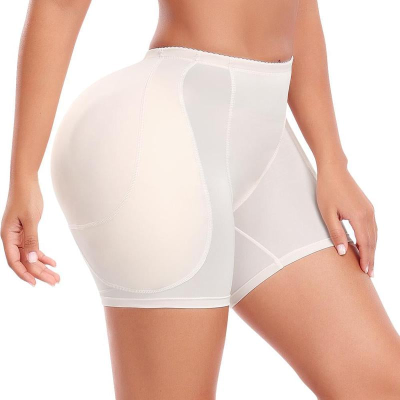 Women Hip Padded Booty Lifter Shapewear Thicker Enhancer Removable 4 Pads Control Panty for Bigger Butt Laced Trim