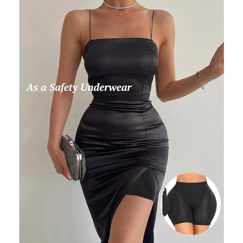 Women Hip Padded Shapewear Booty Lifter Butt Enhancer Removable 4 Thicker Pads Control Panty for Bigger Butt Compression Womenswear Breathable Fit Jeans Outfit Seamless Shorts Soft Summer(sizes:s,m,l,xl,2xl,3xl,4xl,5xl,6xl colors:beige,black)